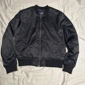 black bomber jacket